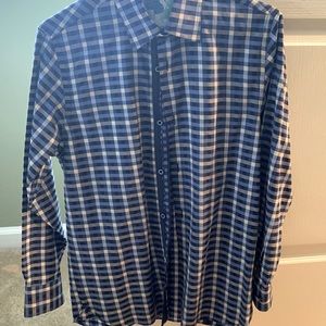 Worn once! Gorgeous boys blue & beige patterned dress shirt